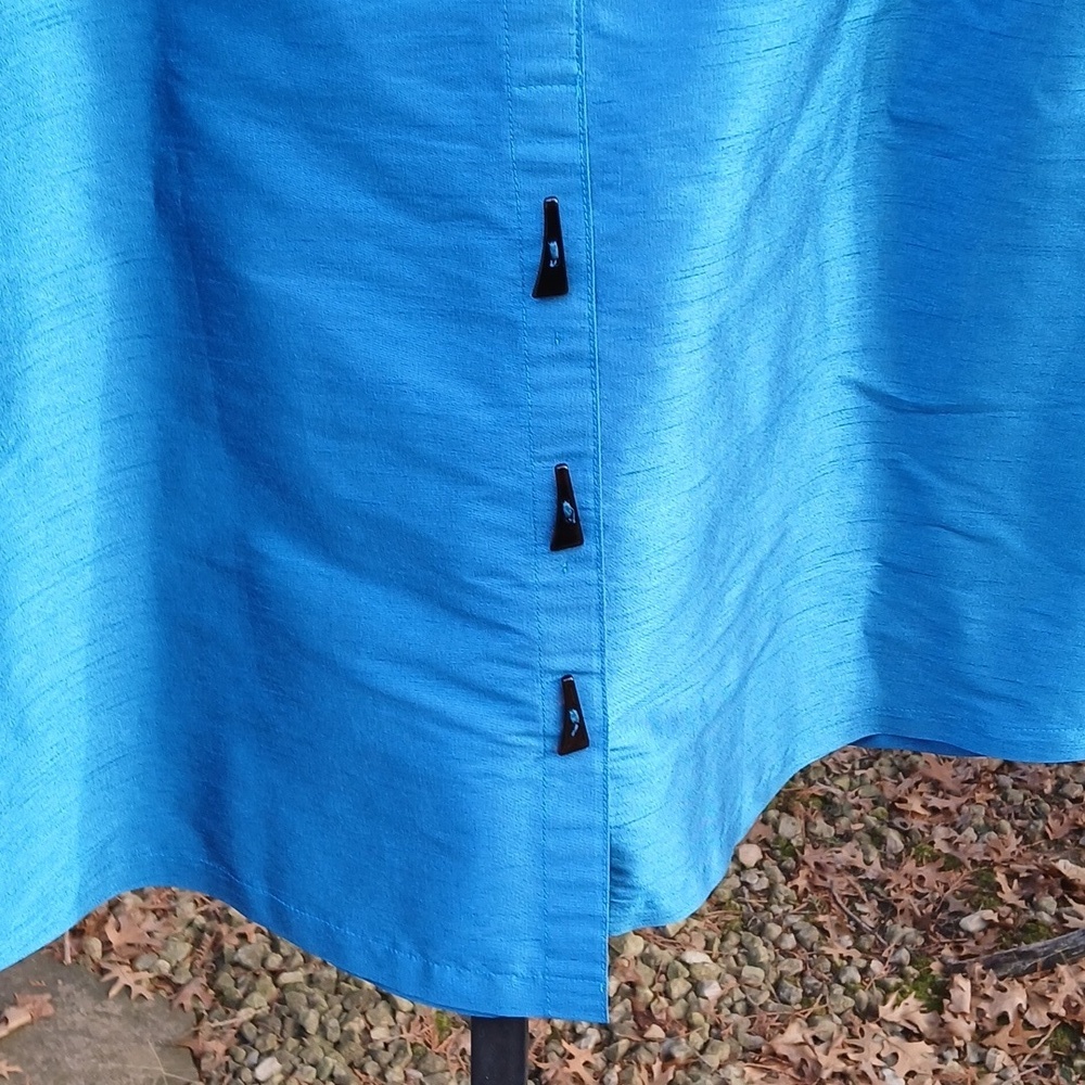 Gumps SAN FRANCISCO 50% Silk Blue Jacket Sz M - Picture 8 of 11
